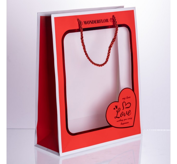 Подарунковий пакет Love 26*10*32 см 12 штук в упаковці