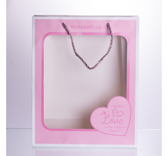 Подарунковий пакет Love 26*10*32 см 12 штук в упаковці