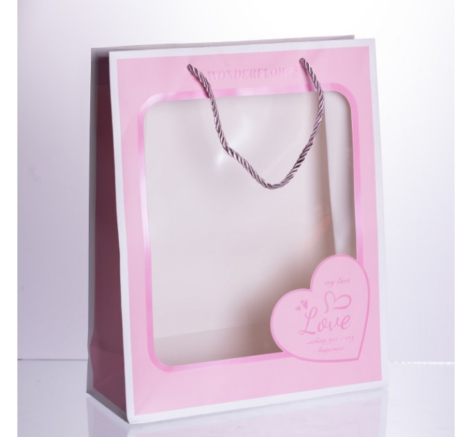 Подарунковий пакет Love 26*10*32 см 12 штук в упаковці