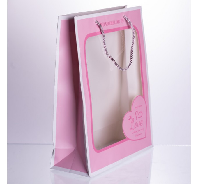 Подарунковий пакет Love 26*10*32 см 12 штук в упаковці