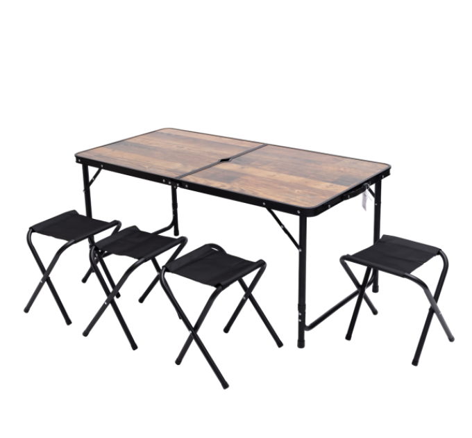 Стіл для пікніка розкладний зі стільцями 120*60*70/61/54 см, дерево