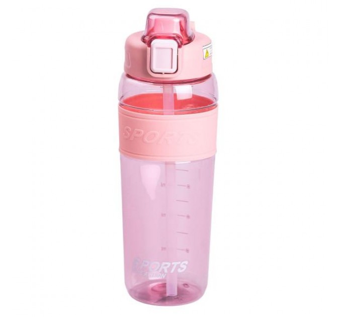 Пляшка для води Sports 800 мл з трубочкою, рожевий Пляшка для води Sports 800 мл з трубочкою, рожевий
