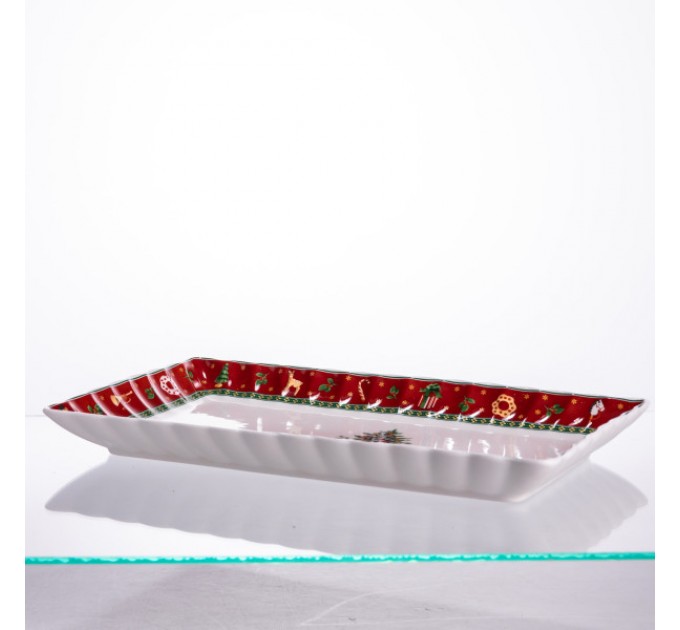 Блюдо сервірувальне Christmas порцелянове 30,5*17,5*2,5 см