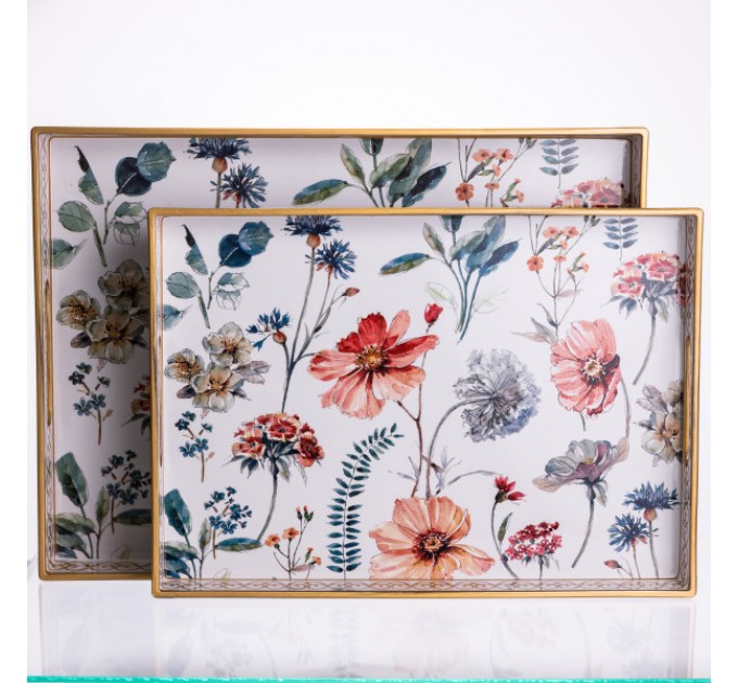 Набір підносів декоративних Flowers пластикових 2 шт.