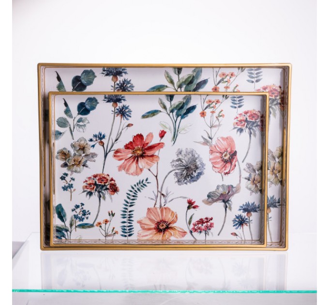 Набір підносів декоративних Flowers пластикових 2 шт.