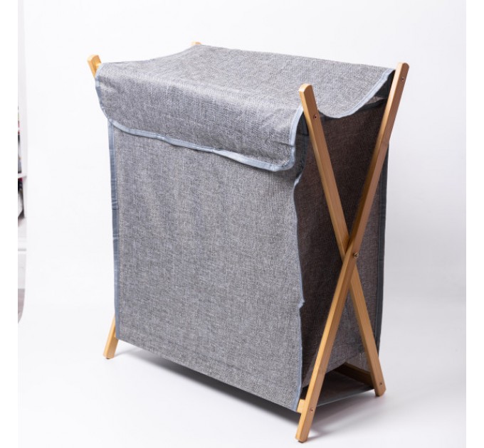 Кошик для білизни 52*30*60 см з бамбуковим каркасом