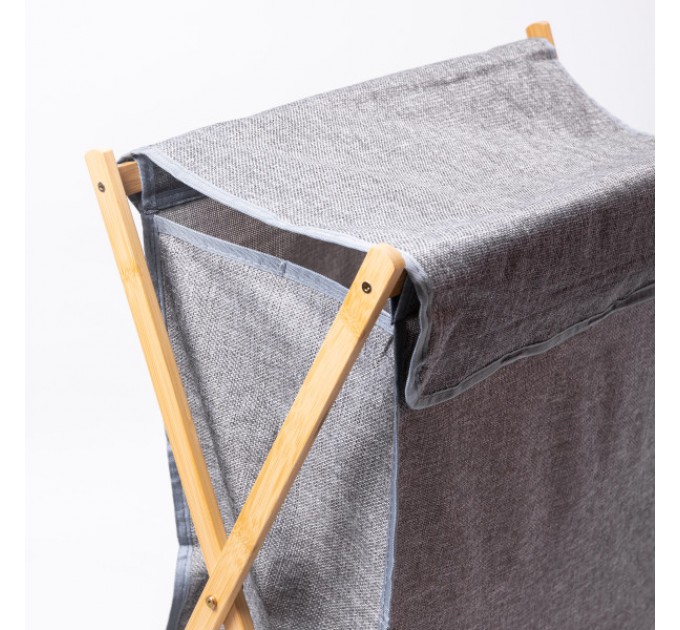 Кошик для білизни 52*30*60 см з бамбуковим каркасом