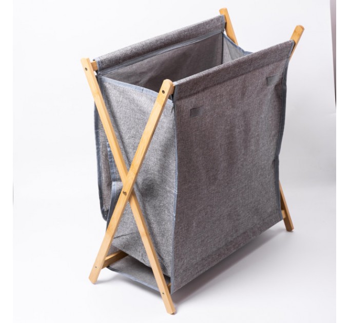 Кошик для білизни 52*30*60 см з бамбуковим каркасом