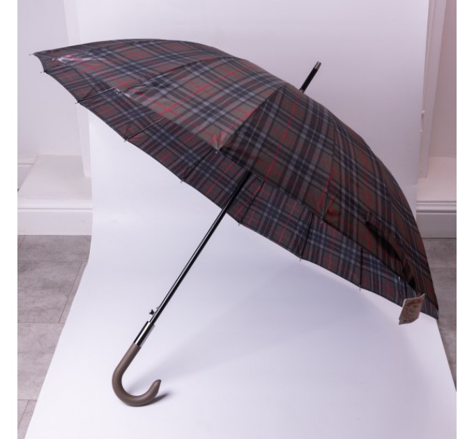 Парасоля тростина напівавтомат складна 117 см, сірий