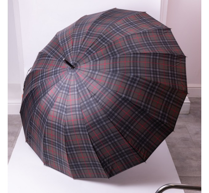 Парасоля тростина напівавтомат складна 117 см, сірий