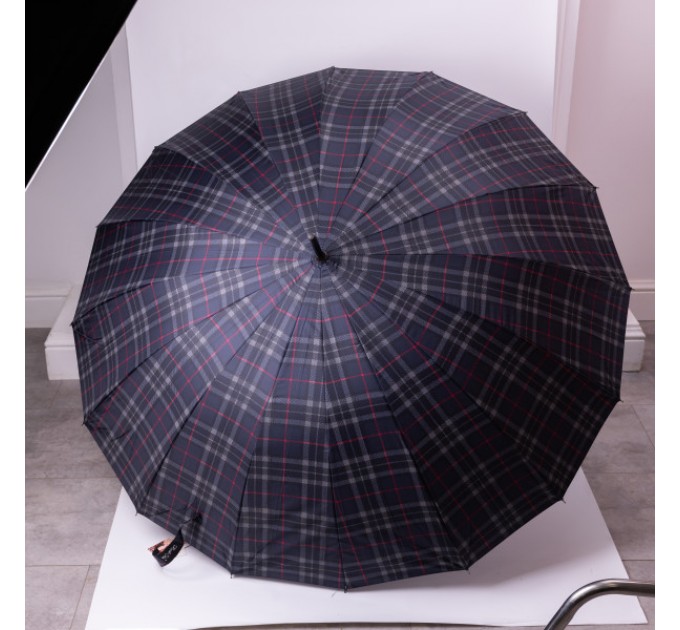 Зонтик трость полуавтомат сложный 117 см, синий