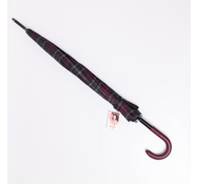 Парасоля тростина напівавтомат складна 117 см, червоний