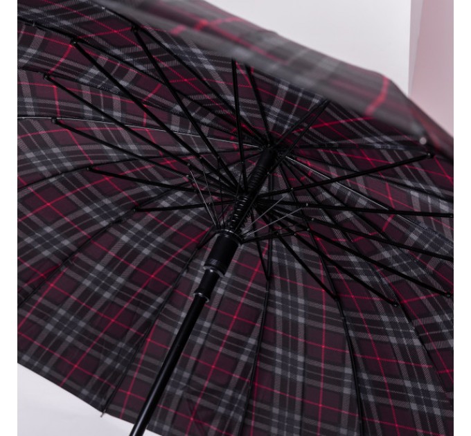 Парасоля тростина напівавтомат складна 117 см, червоний