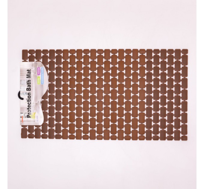 Килимок для душового піддону протиковзкий 73*40 см, коричневий