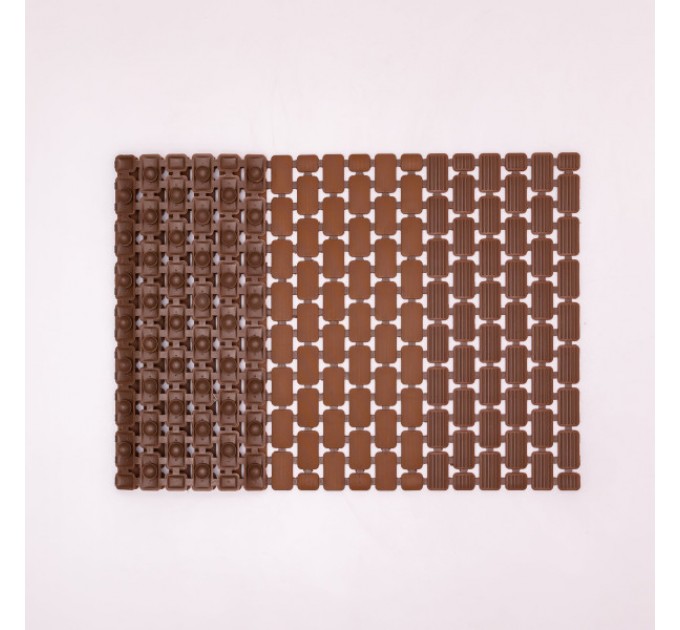 Килимок для душового піддону протиковзкий 73*40 см, коричневий