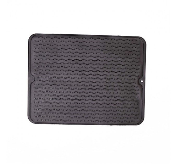 Килимок силіконовий для сушки посуду 40*30 см, чорний Килимок силіконовий для сушки посуду 40*30 см, чорний