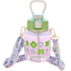 Пляшка для води дитяча Gucgres 650 мл з ремінцем, зелений