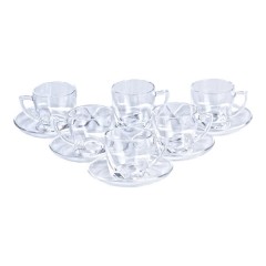 Чайний сервіз на 6 персон скляний Clear, прозорий