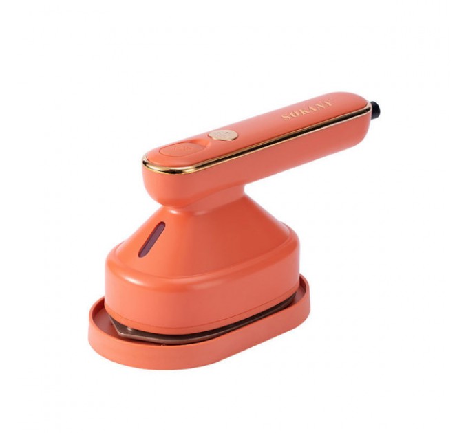 Дорожный утюг Sokany SK-3071 для сухой и влажной глажки, оранжевый.