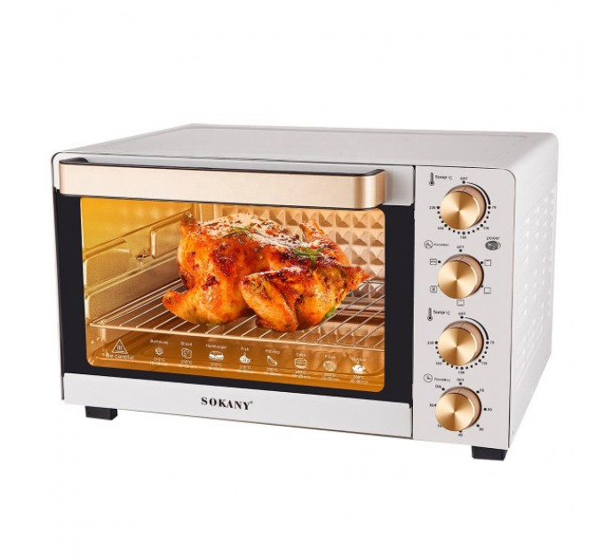 Духовка електрична настільна SOKANY SK-450 об'ємом 50 літрів з таймером