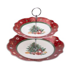 Етажерка двоярусна Christmas 33 см Етажерка двоярусна Christmas 33 см