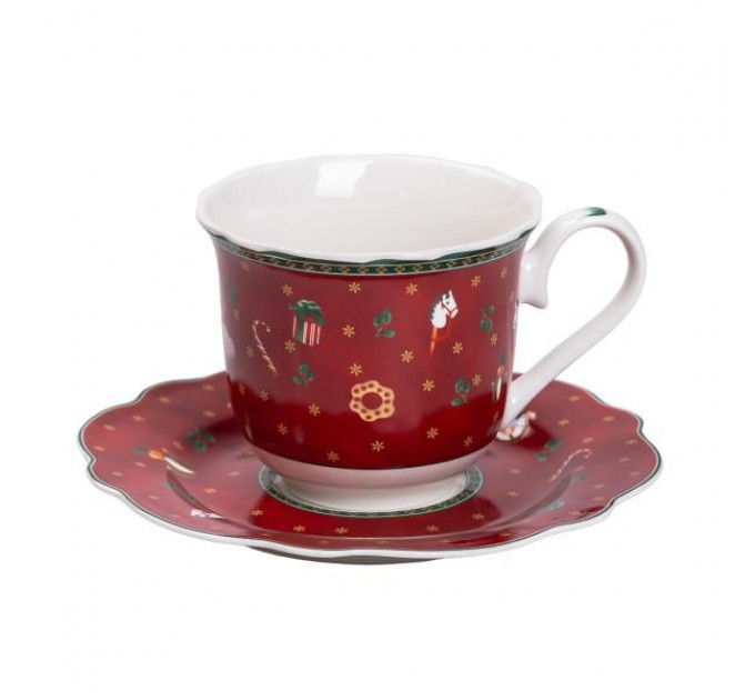 Чашка порцелянова Christmas з блюдцем