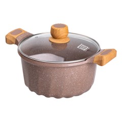 Каструля алюмінієва MGC з антипригарним покриттям 5 л, кавовий