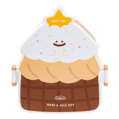 Ланч-бокс детский со столовыми приборами Cake 20*18*8 см, шоколад.