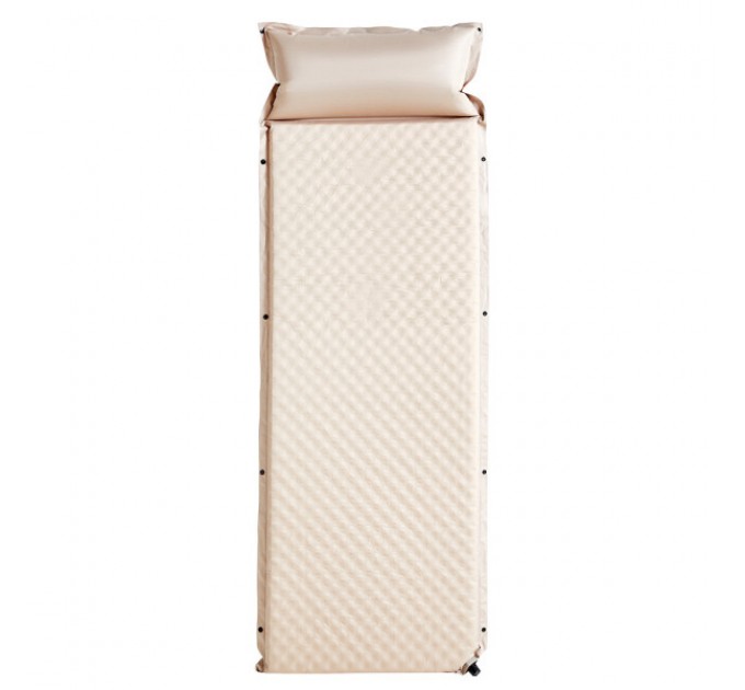 Надувной матрас автоматический 175*65*4 см с подушкой, бежевый.