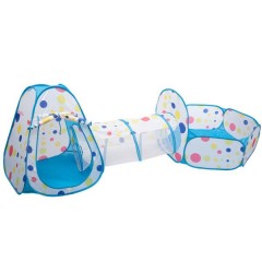 Дитячий ігровий намет з тунелем та басейном для кульок, блакитний