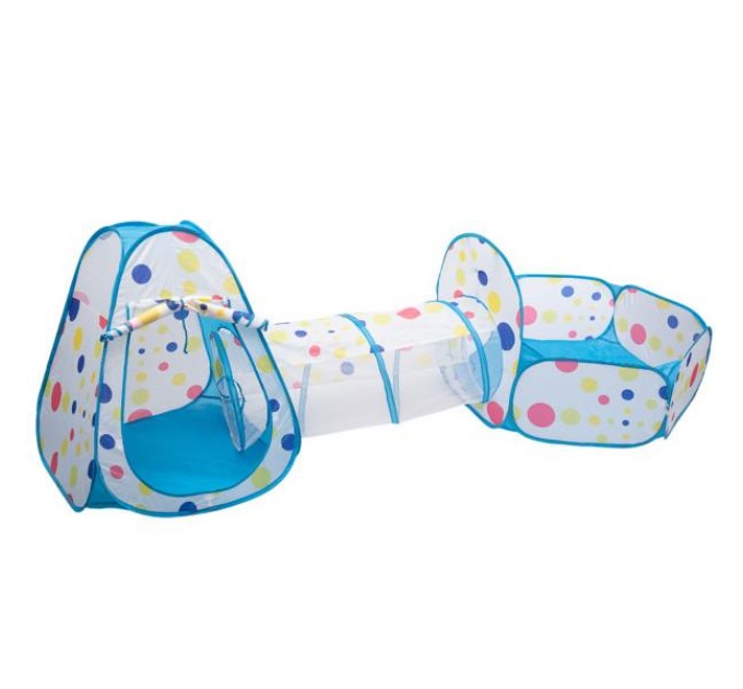 Дитячий ігровий намет з тунелем та басейном для кульок, блакитний