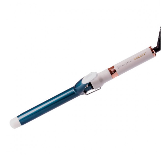Плойка для волос Sokany SK-674 диаметром 25 мм, бирюзовый металлик.