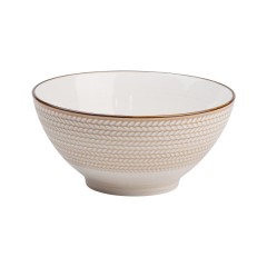 Тарілка керамічна глибока 20,5 см у стилі ретро, білий