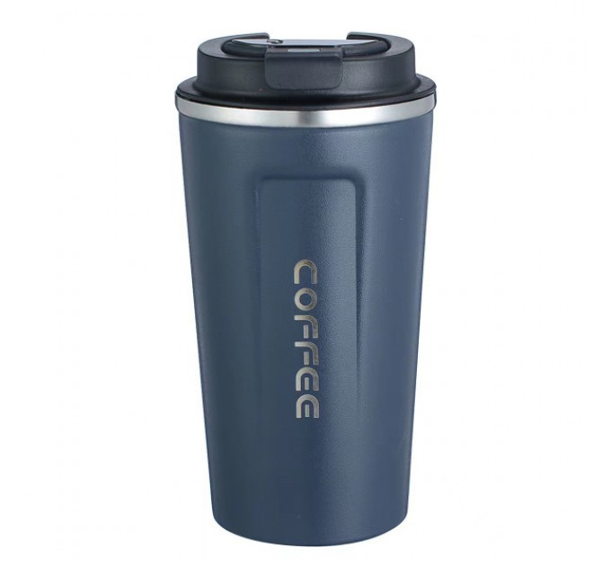Термочашка Coffee 380 мл з датчиком температури, синій