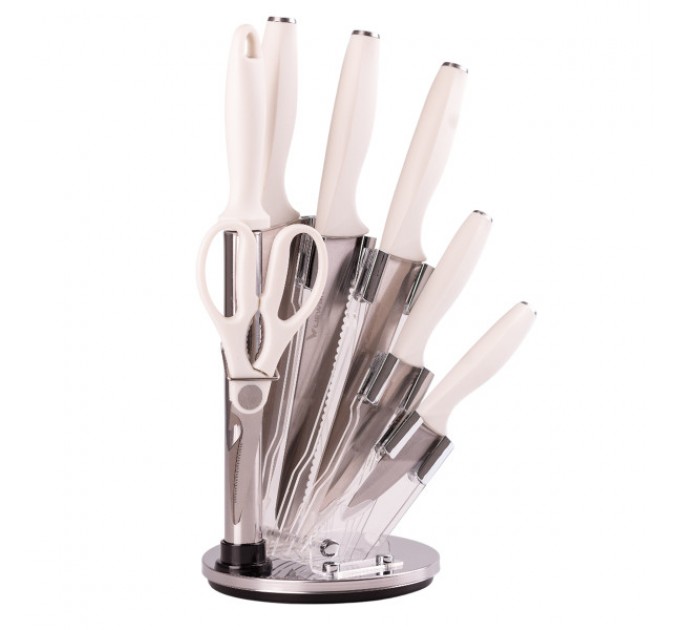 Набір кухонних ножів 7 предметів, білий