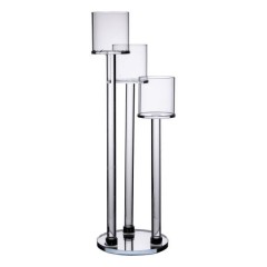 Підсвічник декоративний на 3 свічки скляний 37.5 см