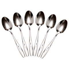 Набір столових столових ложок 6 штук з нержавіючої сталі, хром