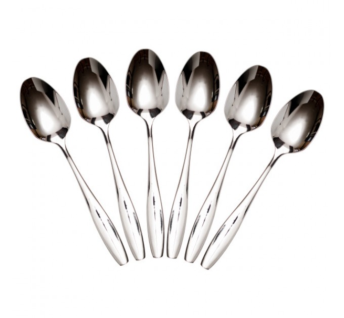 Набор столовых ложек 6 штук из нержавеющей стали, хром.
