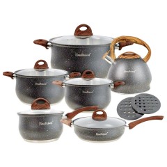 Набір посуду Haus Roland з антипригарним покриттям 10 предметів, сірий Набір посуду Haus Roland з антипригарним покриттям 10 предметів, сірий