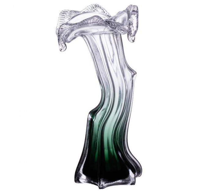 Ваза ручної роботи Murano скляна 29 см, зелений