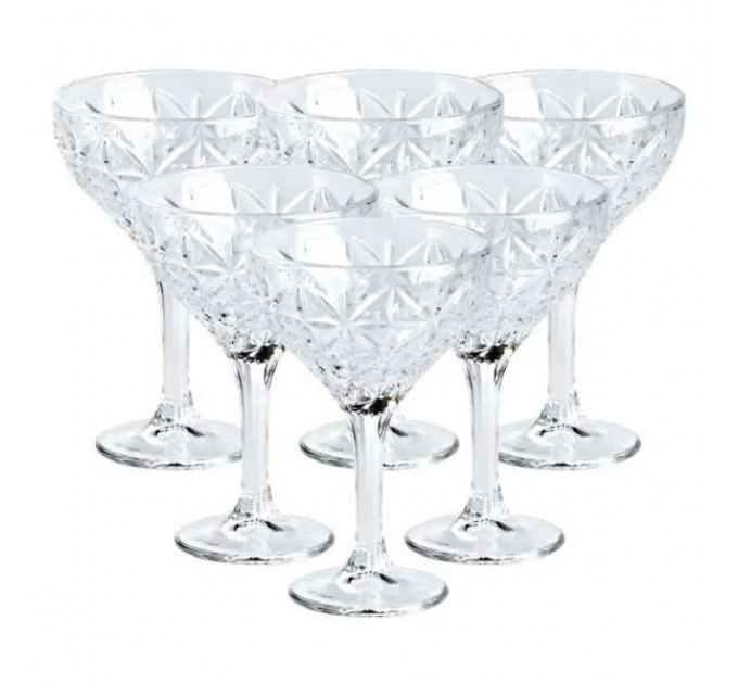 Набір креманок для шампанського під кришталь 6 штук по 290 мл, прозорий