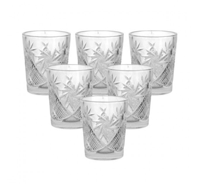 Набір чарок для напоїв 6 штук по 50 мл із товстого скла, прозорий