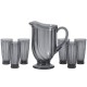 Набір для напоїв глечик зі склянками 6 штук, сірий
