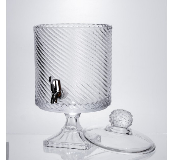 Лимонадниця на ніжці з краном 4.5 л скляна