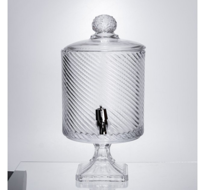 Лимонадниця на ніжці з краном 4.5 л скляна