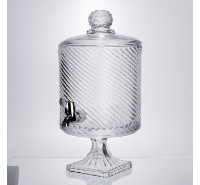 Лимонадниця на ніжці з краном 4.5 л скляна