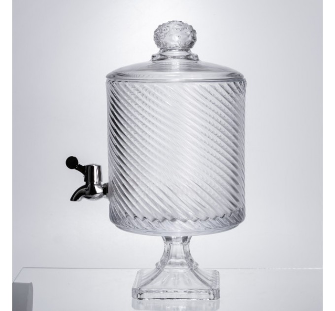 Лимонадниця на ніжці з краном 4.5 л скляна