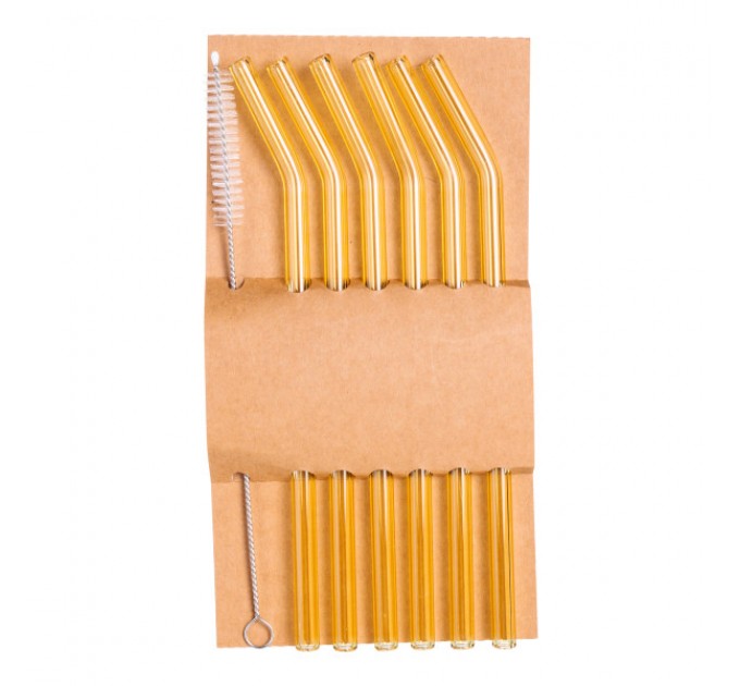 Набір скляних соломинок для напоїв 19,5 см 6 штук