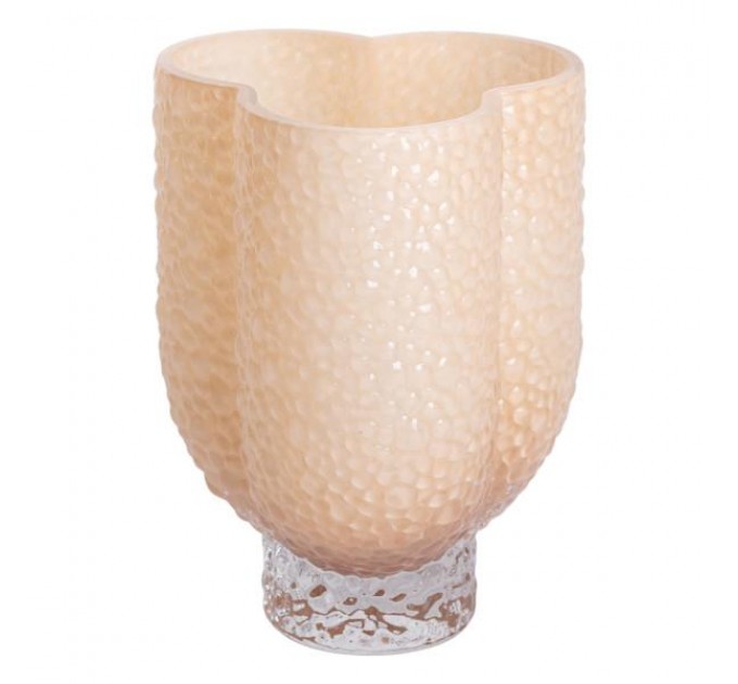 Ваза декоративна скляна Elisey 25 см, бежевий