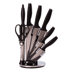 Набор кухонных ножей 7 предметов, черный.